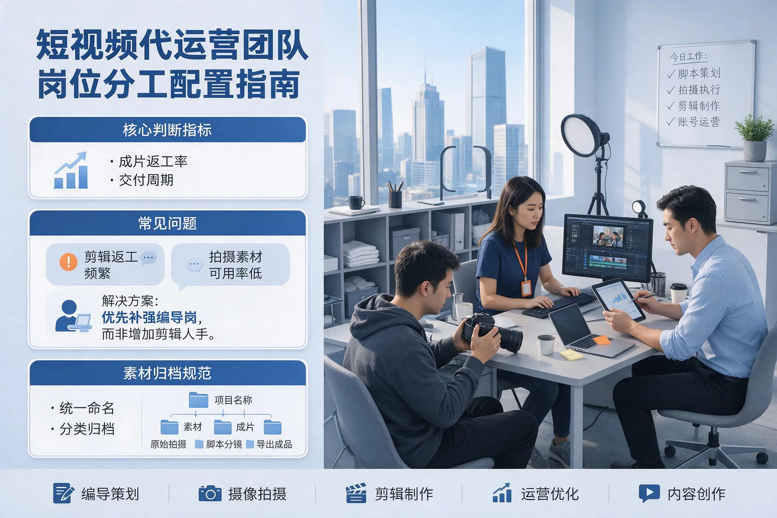 短视频代运营团队如何配置？白银企业岗位分工科普说明