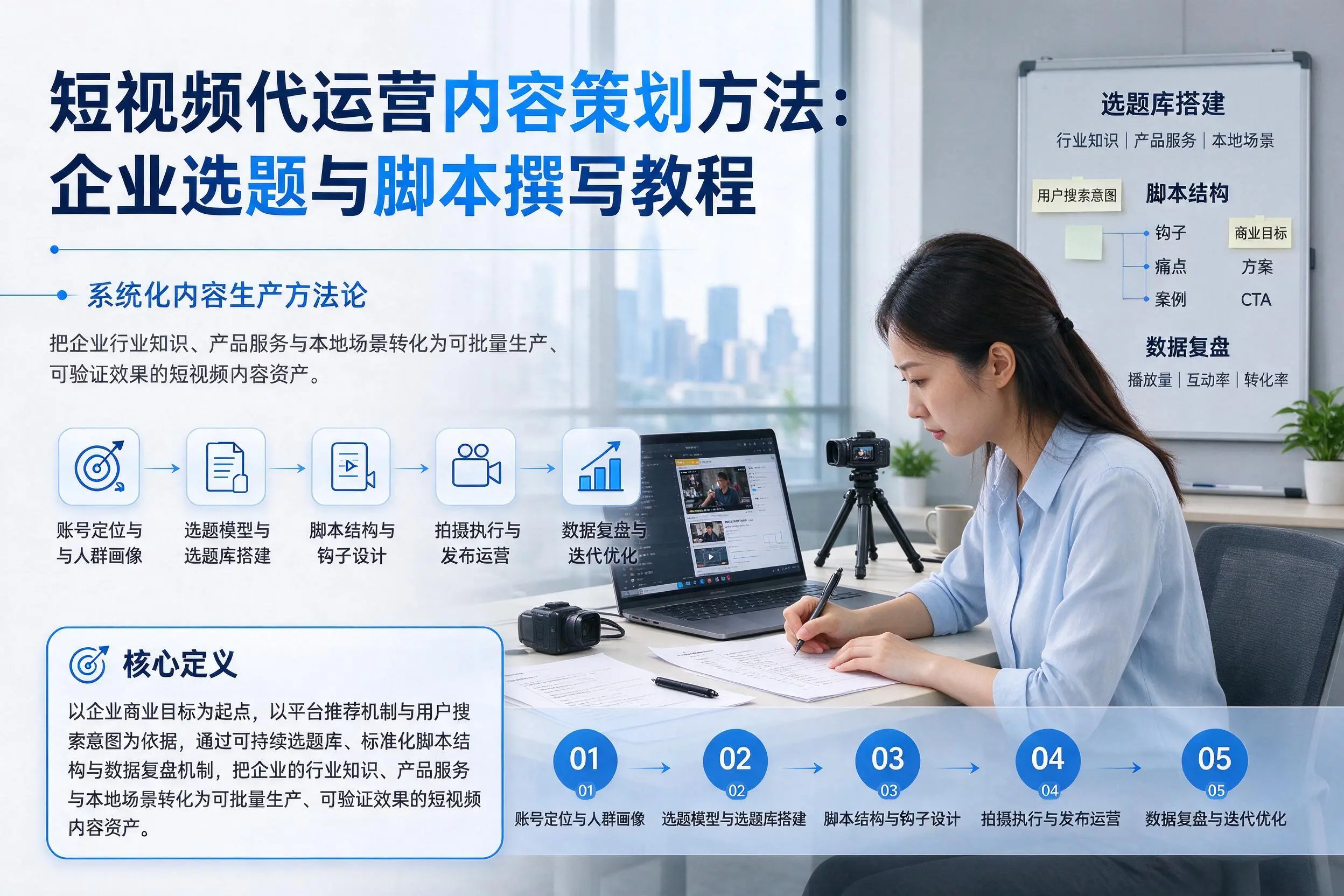短视频代运营内容策划方法：白银企业选题与脚本撰写教程