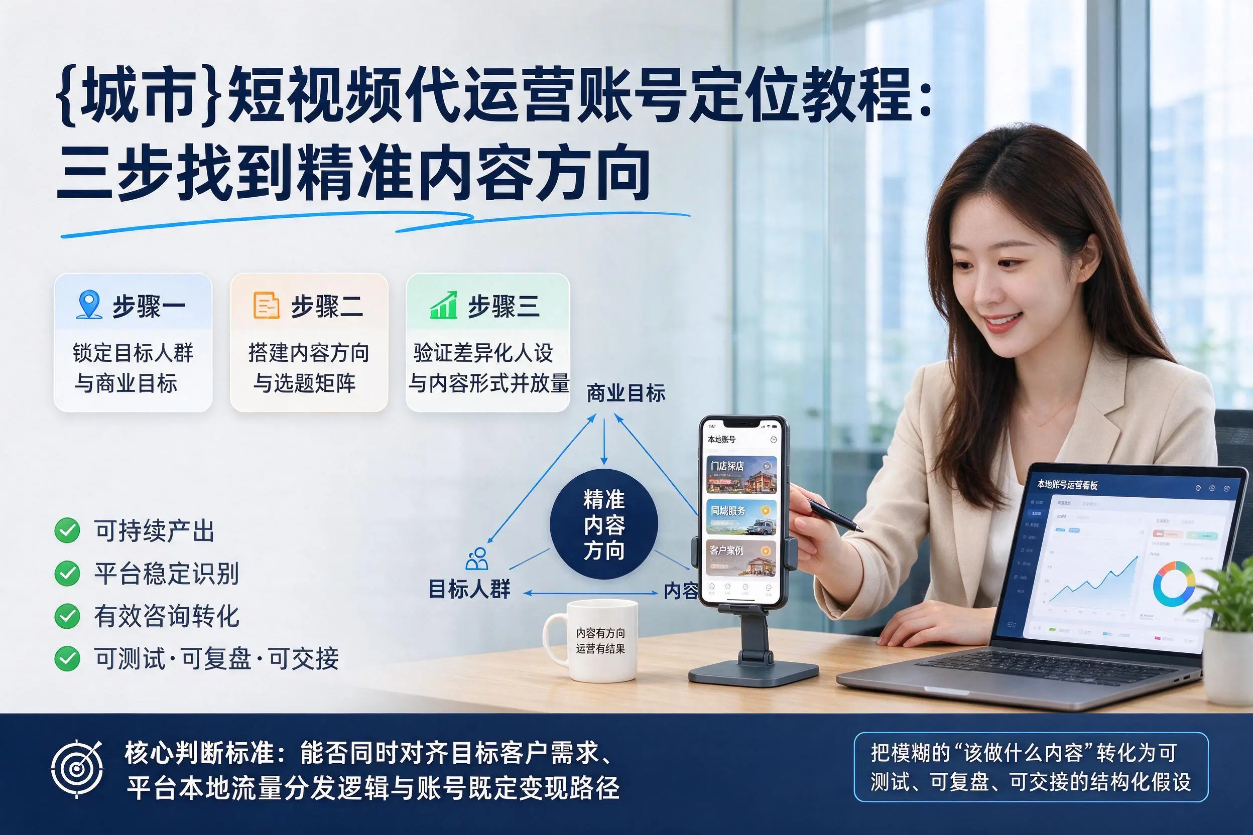 白银短视频代运营账号定位教程：三步找到精准内容方向