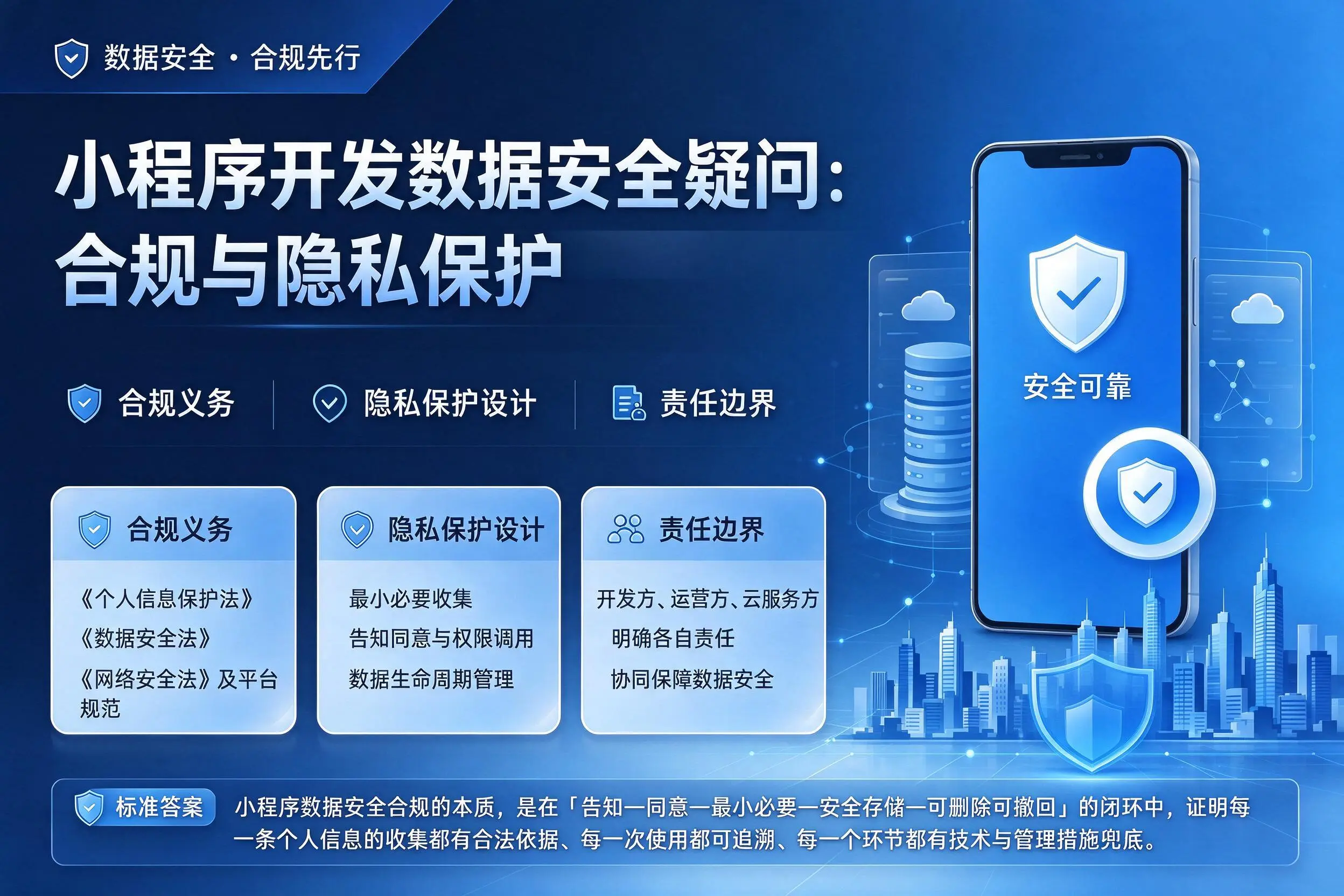 白银小程序开发数据安全疑问：合规与隐私保护