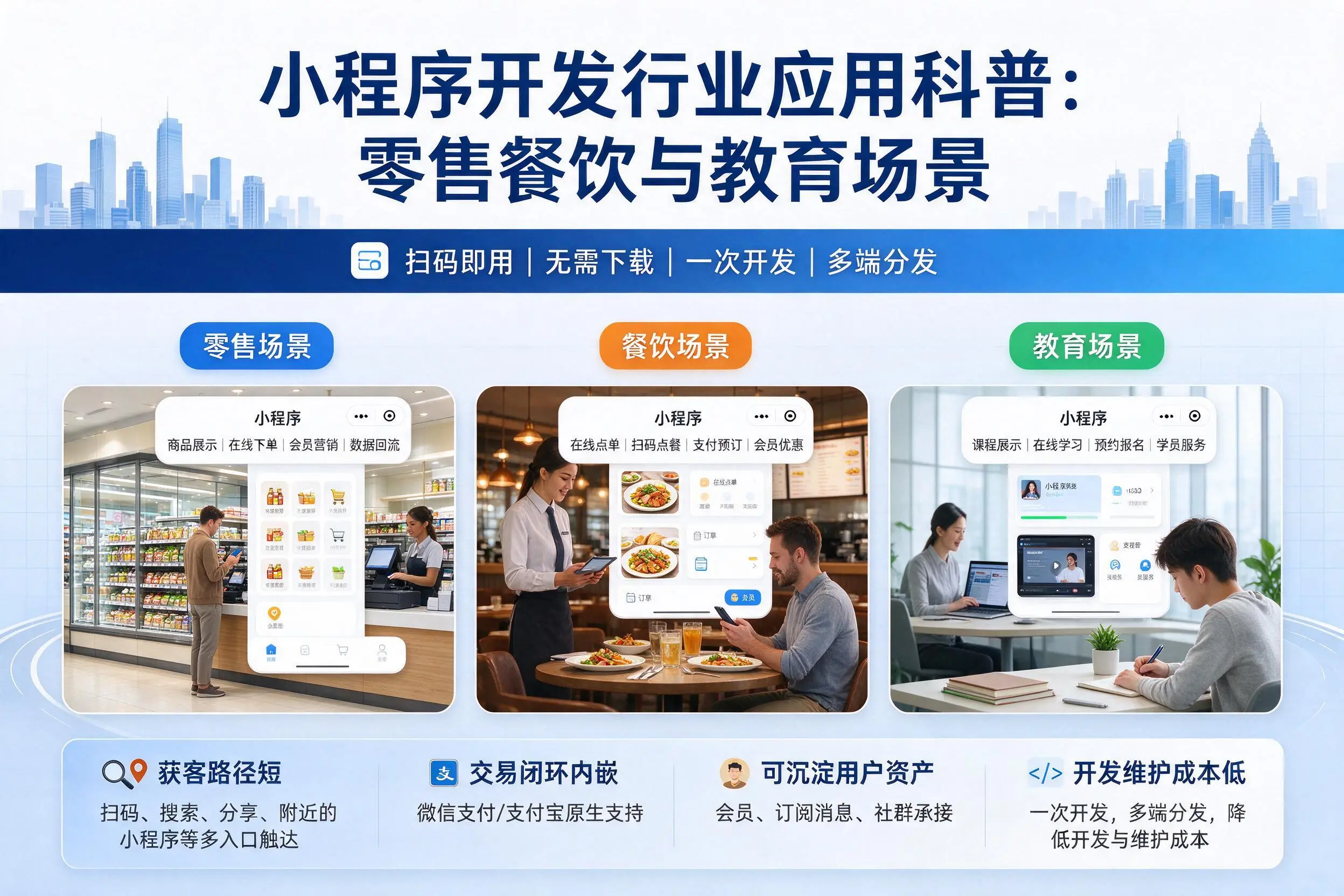 白银小程序开发行业应用科普：零售餐饮与教育场景