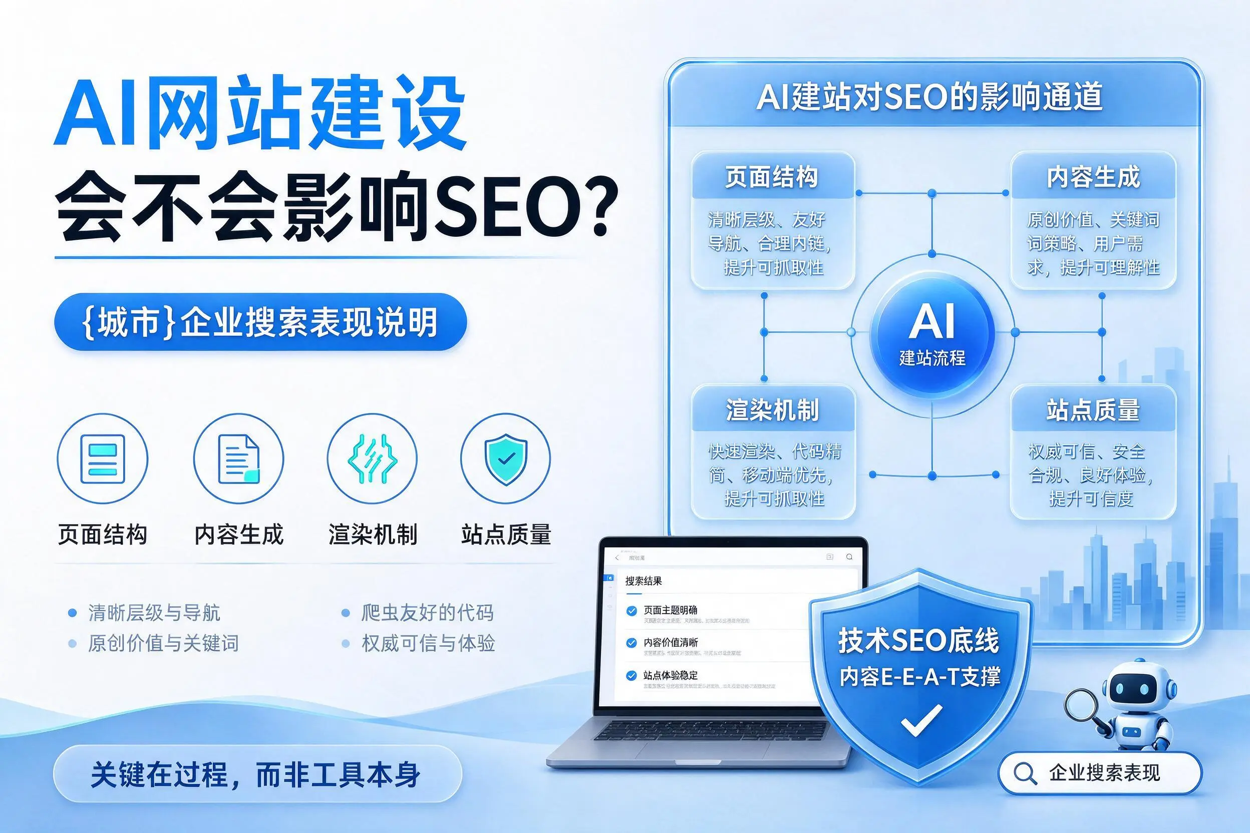AI网站建设会不会影响SEO？白银企业搜索表现说明