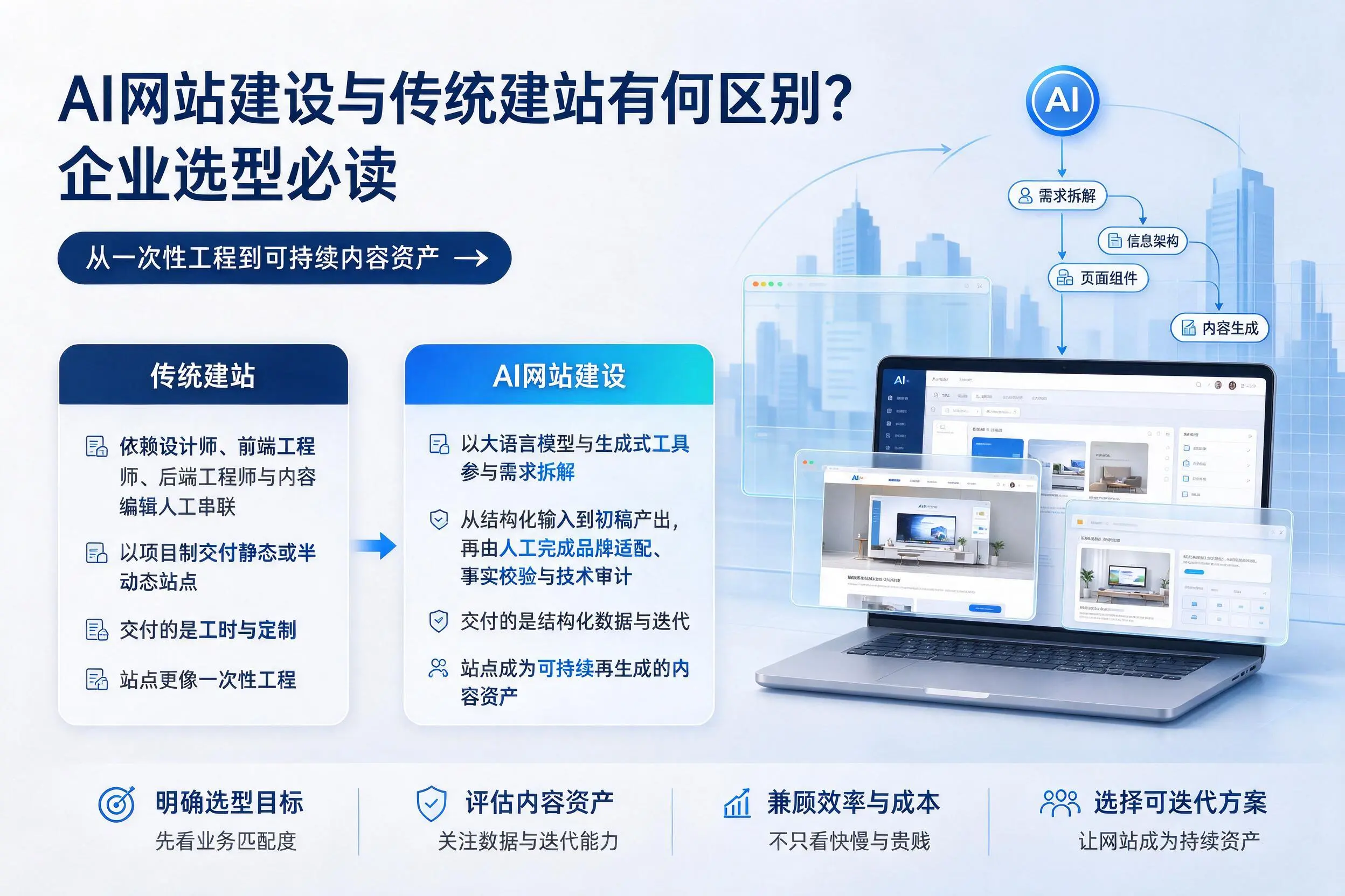 AI网站建设与传统建站有何区别？白银企业选型必读