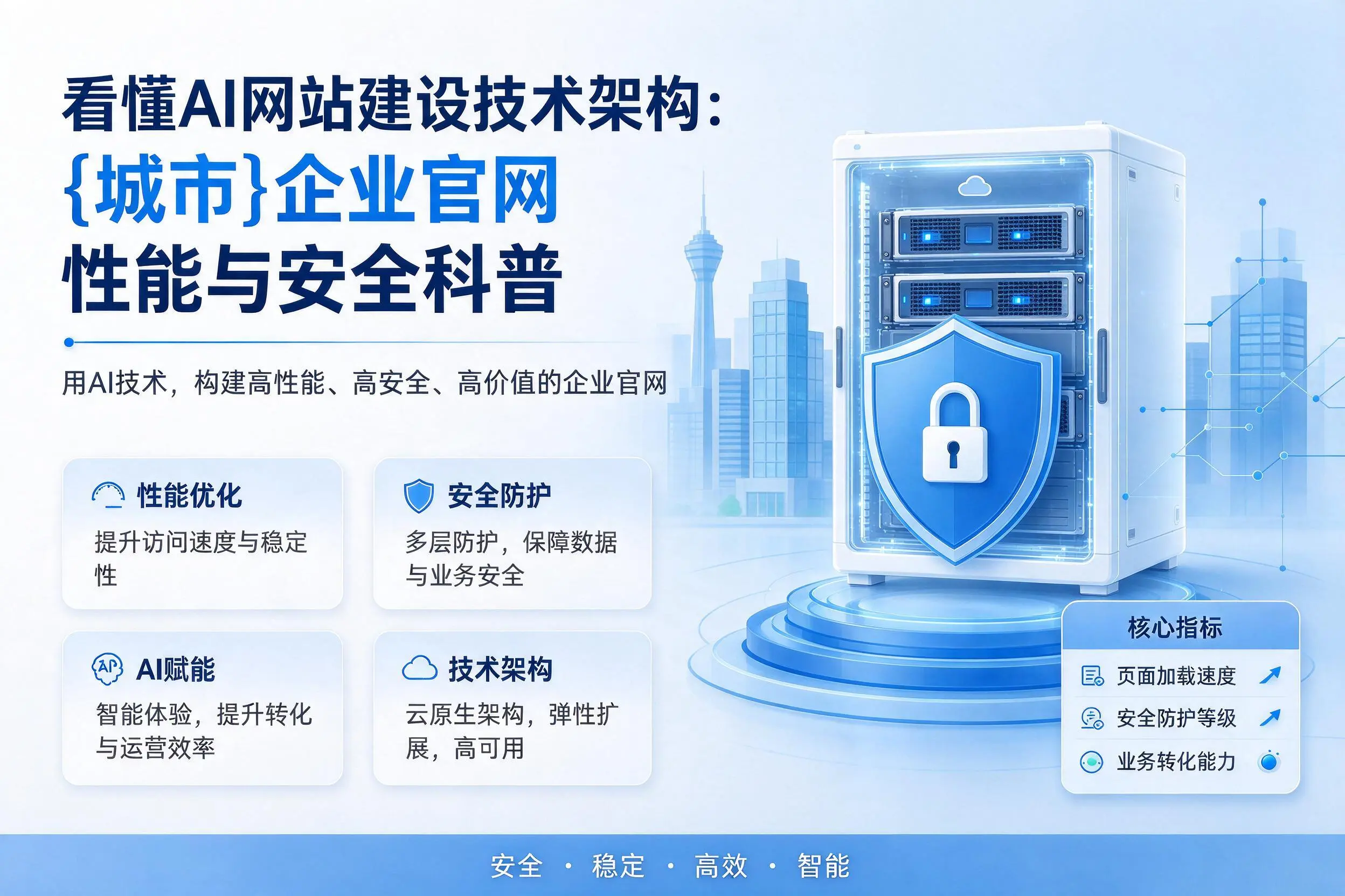 看懂AI网站建设技术架构:白银企业官网性能与安全科普