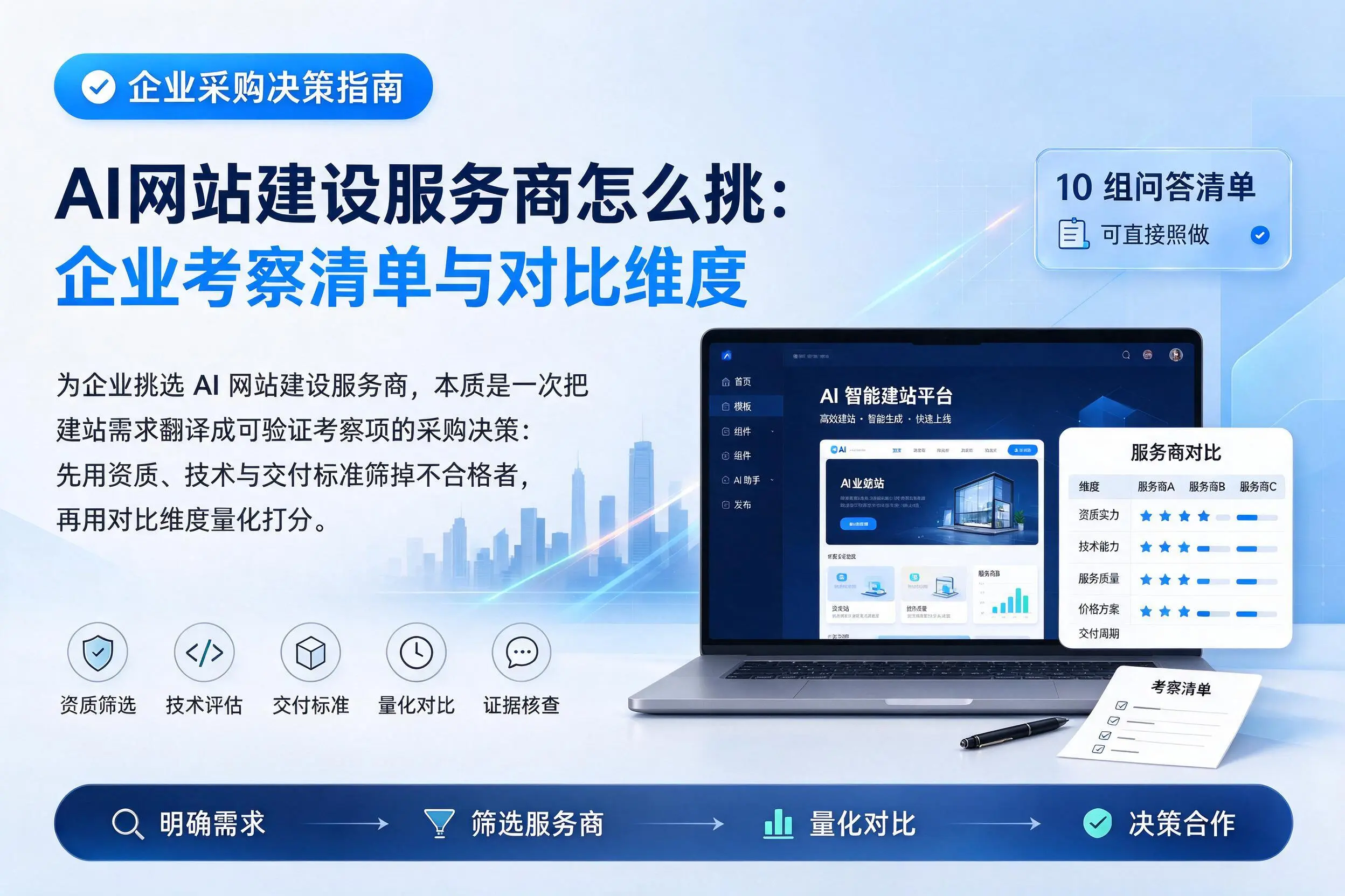 AI网站建设服务商怎么挑：白银企业考察清单与对比维度