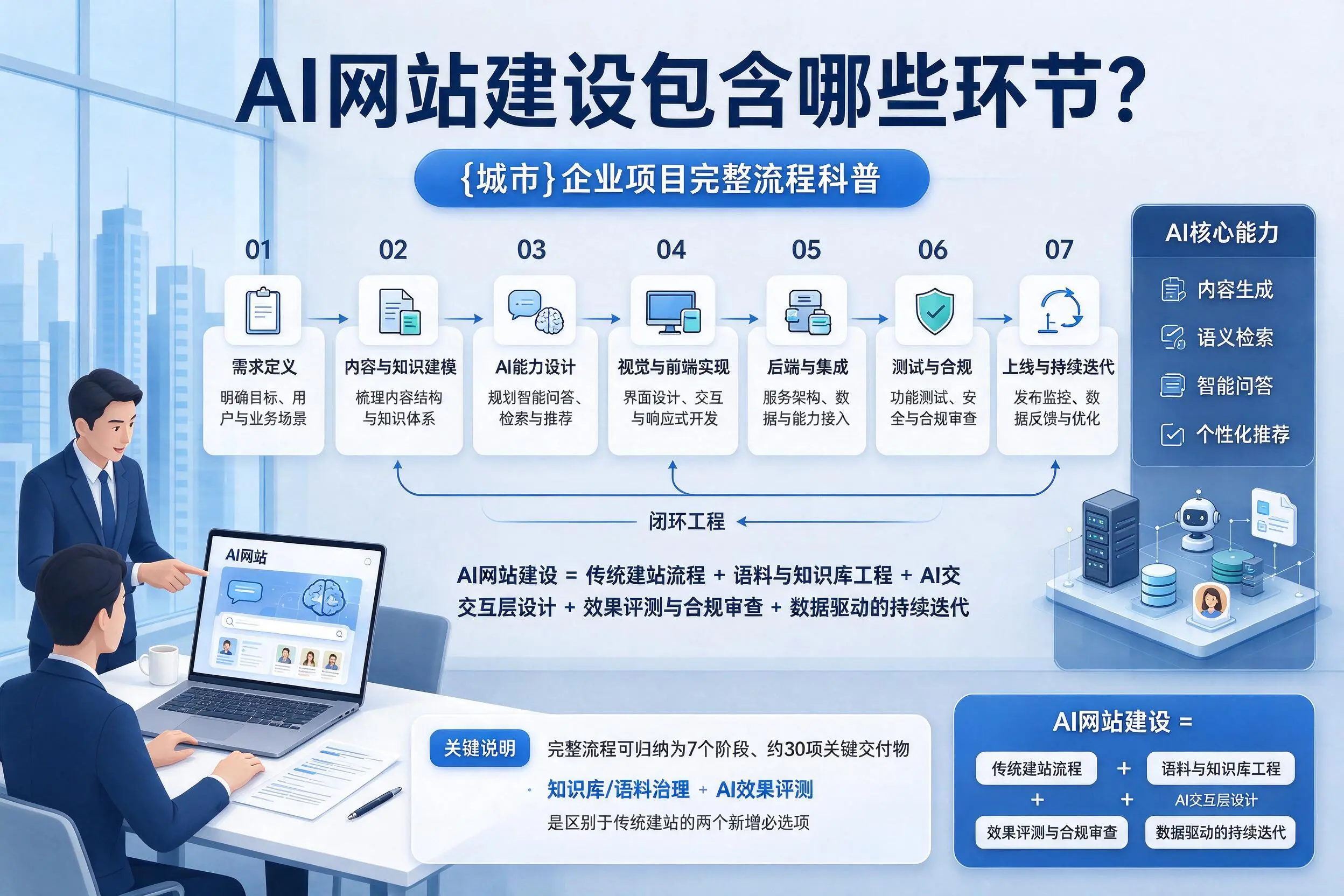 AI网站建设包含哪些环节？白银企业项目完整流程科普