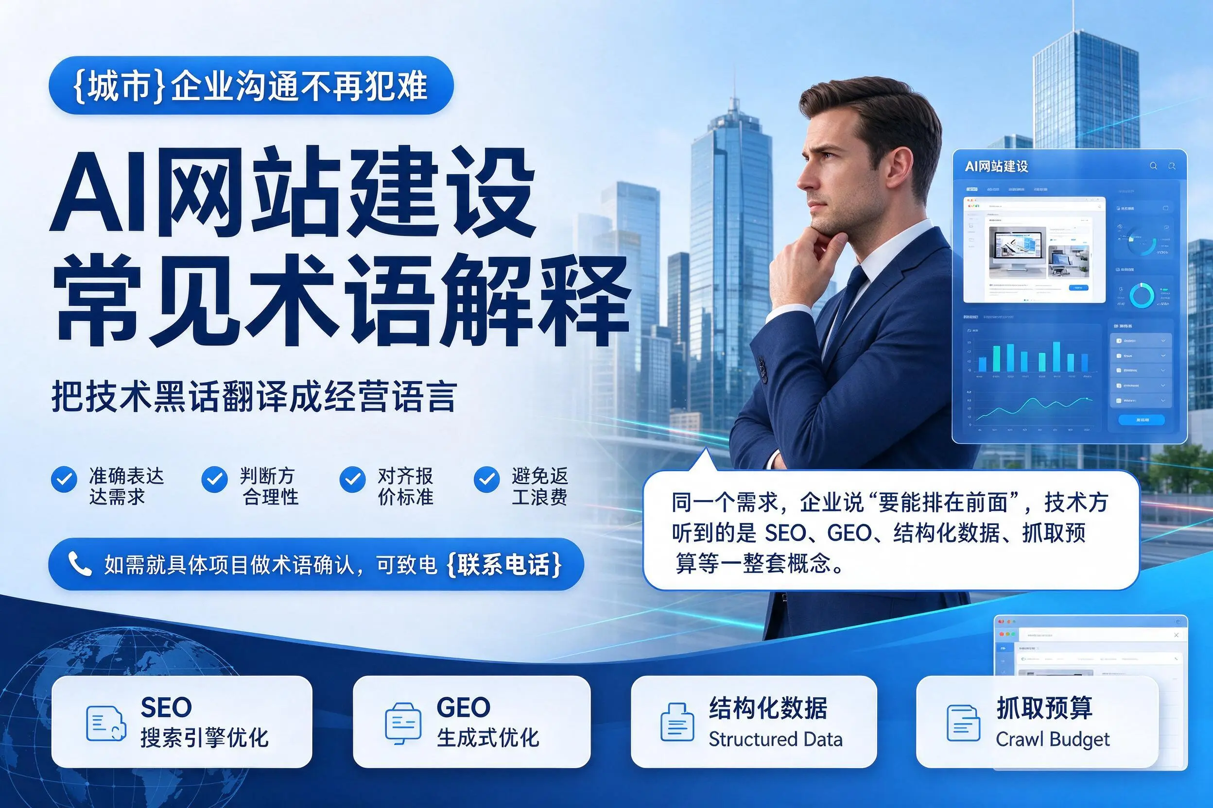 AI网站建设常见术语解释，白银企业沟通不再犯难