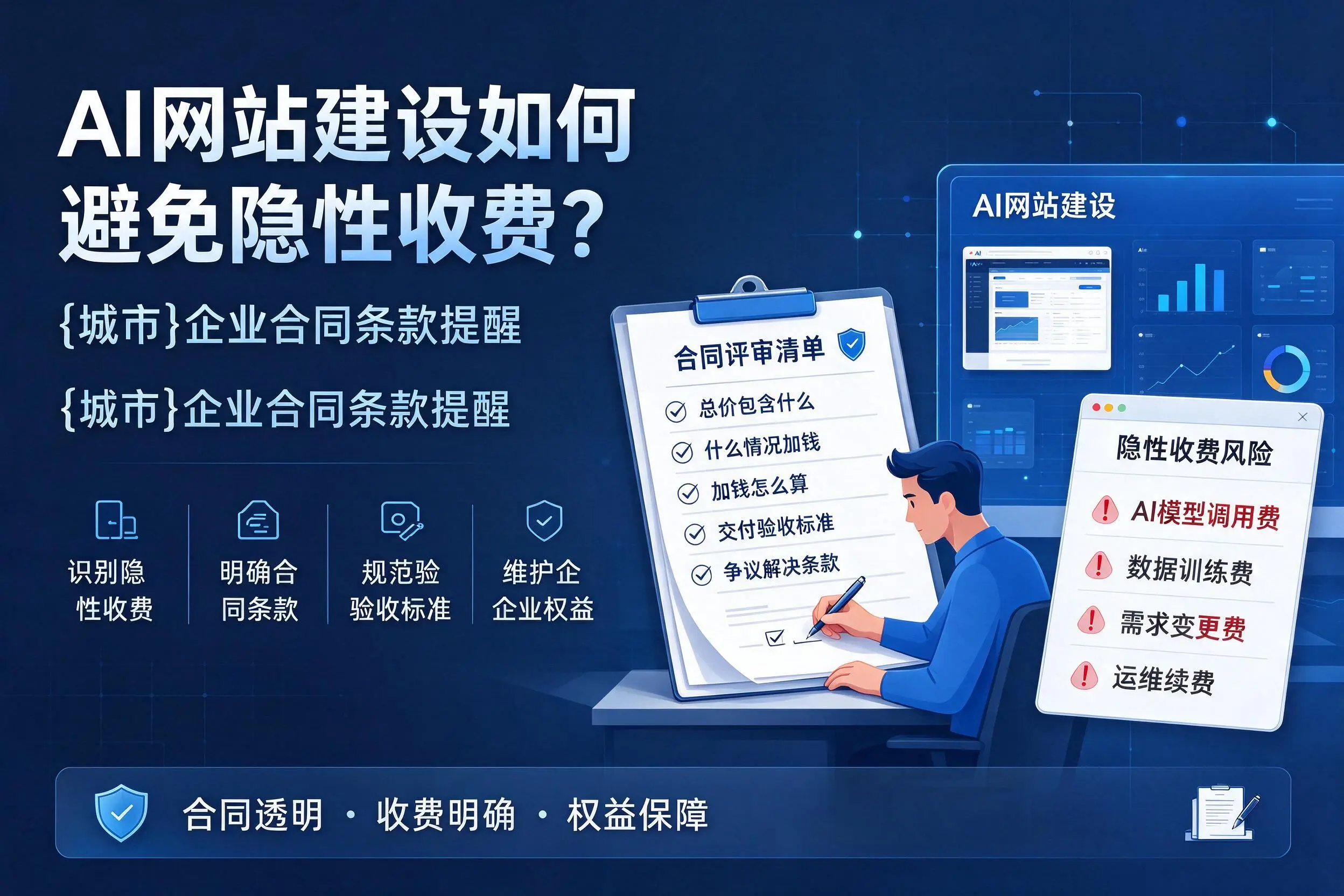 AI网站建设如何避免隐性收费？白银企业合同条款提醒