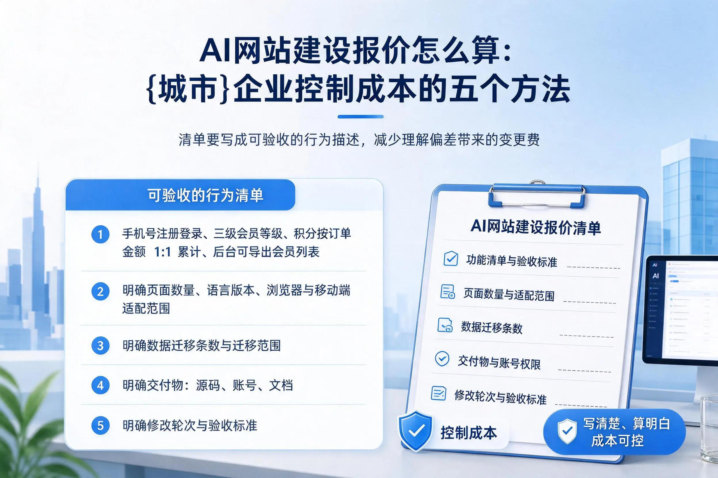AI网站建设报价怎么算:白银企业控制成本的五个方法
